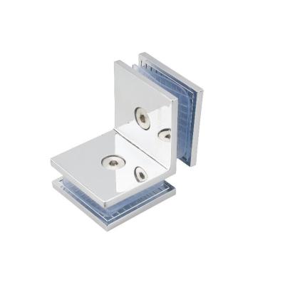 China Stainless Steel Chrome JL-726 Fixed Square Style Shower Panel U Clamp Glass To Glass Clamp for sale