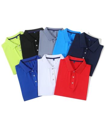 China QUICK DRY Golf Polo Shirt Polyester Spandex Quick Fabric Golf Dry Shirts Refine Mens Sports Wear Mens Fitness Clothing for sale