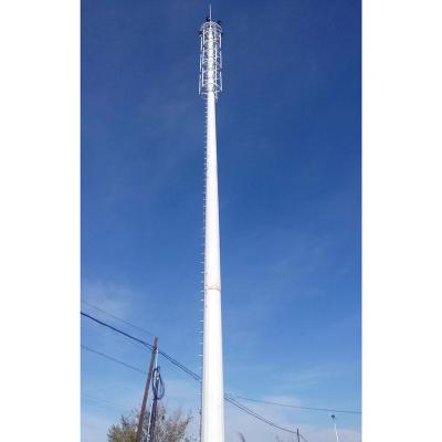 China Communication Tower 30m Galvanized Steel Single Mast Communication Mono Pole Antenna Mobile Phone Radios Single Pole Tower for sale