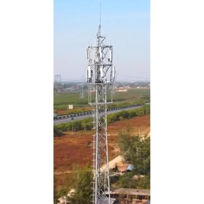 China Mobile Communication Tower Microwave Antenna GSM 3 Legs Angular Steel Triangular Mast Tubular Lattice Tower With Galvanized for sale