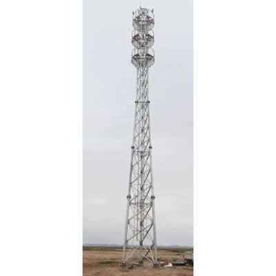 China Galvanized Mobile Communication Tower 60m High Angle Tubular Steel 3 Legs Self Supporting Telecom Tower for sale