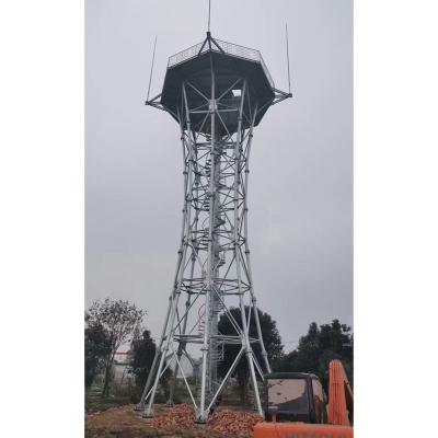 China Outdoor Rise Bestselling Angle Forest Fire Warning Watchtower Searchlight Steel Tower Watchtower for sale