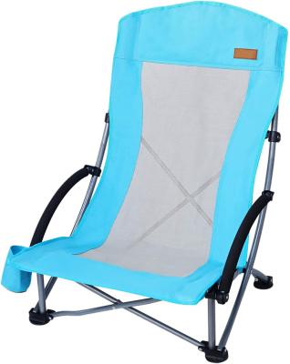 China 2021 Customs New Lightweight Collapsible Lightweight Folding Beach Chair Lounge Highback Beach Chair for sale