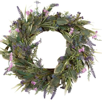 China Foam Plastic Wedding Cloth Iron Door Wreath Artificial Flower Home Decorative Wreath for sale