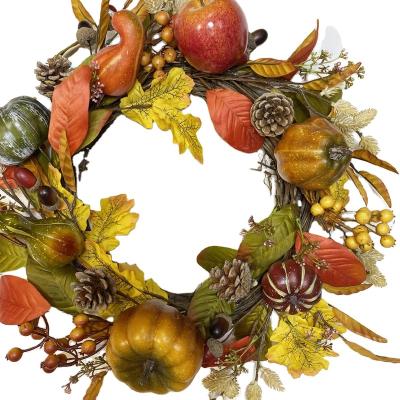 China Fabric Iron Plastic Foam Artificial Floral Extraordinarily Meticulous Wreath For Front Door Decorations for sale