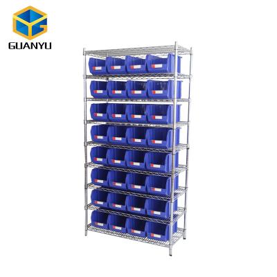 China Storage Wire Shelving with Heavy Duty Storage Bins for sale