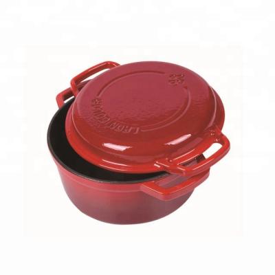 China Sustainable Cast Iron No Chemical Coating Enameled Cassers Universal Cooking Pot Together With Frying Pan for sale