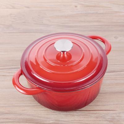 China Sustainable Manual Cast Iron Cookware Set Round Enamel Coating Casserole Pot With Lid And Handles for sale