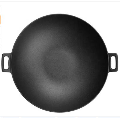 China Sustainable Wholesale Pre-Seasoned Cast Iron Wok for sale