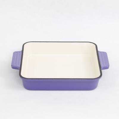 China General Use For Gas Cast Iron Enameled Rectangular Baking Pan And Induction Cooker for sale