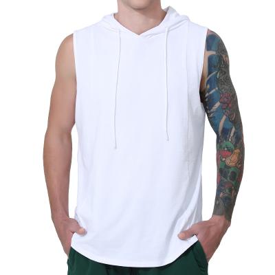 China Quick Dry Wholesale Custom Logo Gym Blank Sleeveless Hoodies Muscle Vest Shirt Workout Clothing Stringer Crop Plus Size Men's Tank Tops for sale