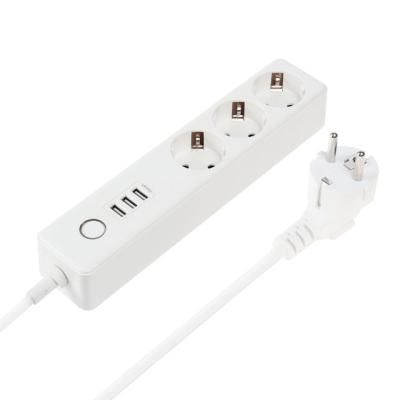 China Travel Three USB Power Strip / 3 Outlet Power Bar Flame-Resistant for sale