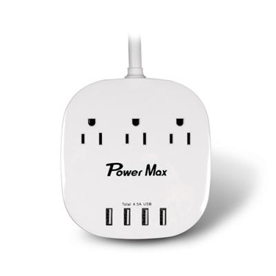 China 3 Outlet Power Strip With 4-USB Fast Charging Ports for Home / Office for sale