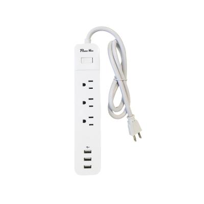 China 3 Outlet Power Bar / 3 USB Power Strip 3.1 Amp UL FCC ETL Approval for sale