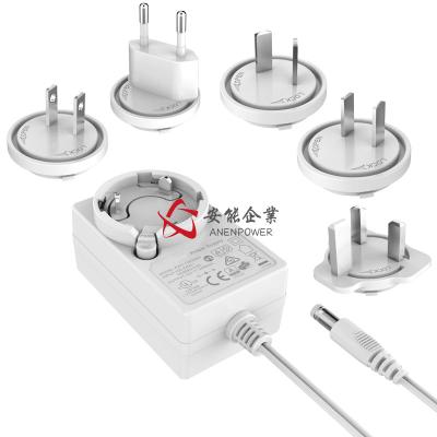 China 24 Watt Interchangeable Power Adapter , 12V 24V1A AC Power Supply , UL GS CE ROHS for sale