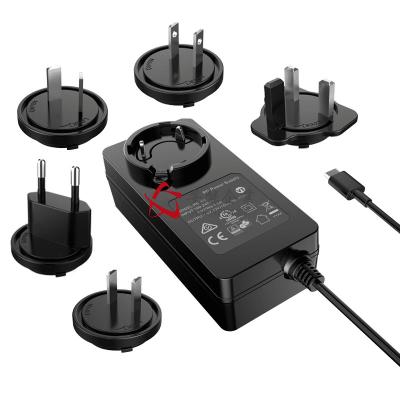 China 65W austauschbarer Stecker USB-C PD-Stromadapter, SAA RCM PD-Ladegerät, Niveau VI zu verkaufen