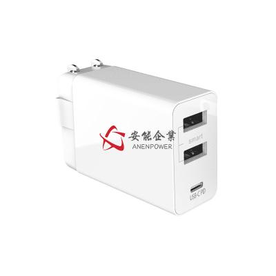 China 50.000 do MTBF do Usb C horas de carregador da parede, ODM Zerolemon do carregador do Usb de 3 portos à venda