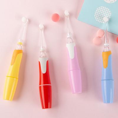 China Eco-Friendly Battery Operated LED Light Indicator Battery Cable Sonic Baby Children Kids Electric Toothbrush for sale