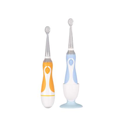 China New Products Battery Operated Kids Sonic Colorful Led Baby Toothbrush Shaping Electric Toothbrush With 2 Min Timer for sale