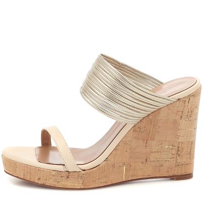 China Height Increasing 2020 Custom Slides Wedges Mules Platform Sandals For Women And Ladies for sale