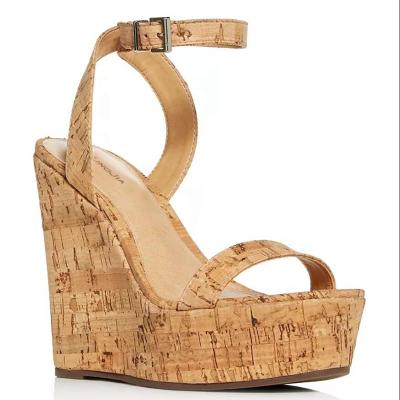 China Height Increasing 2019 Ladies Platform Cork Wedges Women Wedge Heel Sandals Shoes for sale