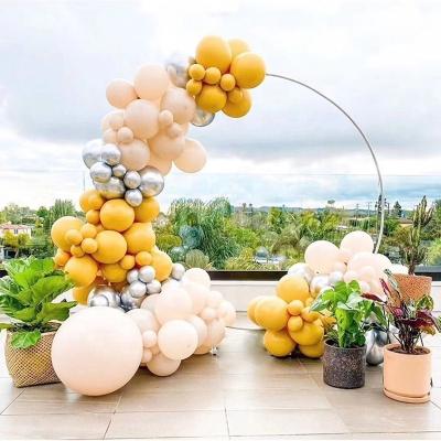 China New Modern Wedding Birthday Party Decoration Background Balloon Flower Around Row Metal Arch Stand for sale