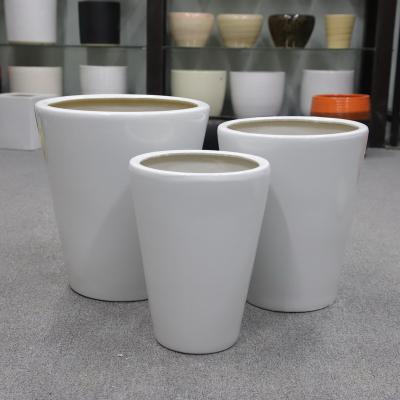 China Modern cheap price style simple decorative green plant round ceramic flower pot for sale