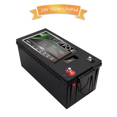 China Hot Selling 24v 100Ah Lifepo4 Battery BMS Built-in BT Lithium Battery for Power Storage Off-Grid RV Boat Home 24v 100Ah for sale