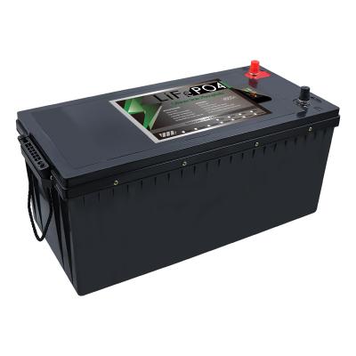 China ABS New Product Lithium Ion Storage Battery 12V 200Ah 240AH LiFePO4 Battery Housing Build In BMS Perfect For RV Boat for sale