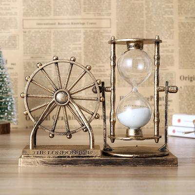 China Art Decor New Style Plastic Wheel Hourglass Gifts Retro Ferris Home Decoration Home Decor For Living Room Porch Hotel Table Decorative for sale