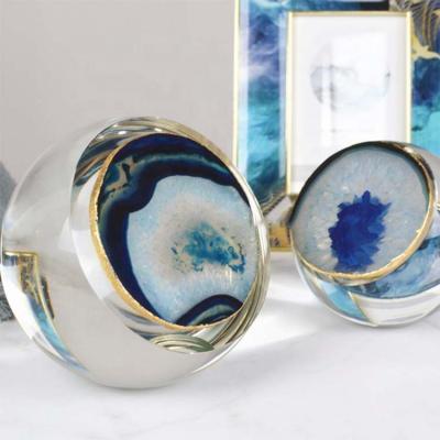 China Durable Wholesale Crystal Ball Design Agate Craft Delicacy Amazon Modern Luxury Accessories For Interstice Home Decoration for sale