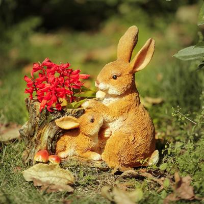 China Traditional Yard Garden Decorated Modern Art Animal Landscape Flowerpot Rabbit Garden Gardening Decor for sale