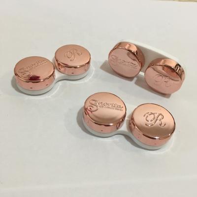 China For Contact Lens Embossing LOGO On Contact Lens Case Mounted Gold Contact Case CL-M003 for sale