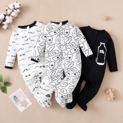 China Wholesale Daily Baby Clothes Newborn Jumpsuit Pajamas Knit Long Sleeve 100% Cotton Baby Jumpsuit Print Baby Rompers for sale