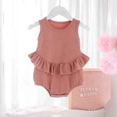 China Wholesale Festival Neutral Baby Clothes Summer Baby Romper Cotton Baby Onsie Sleeveless Jumpsuit for sale