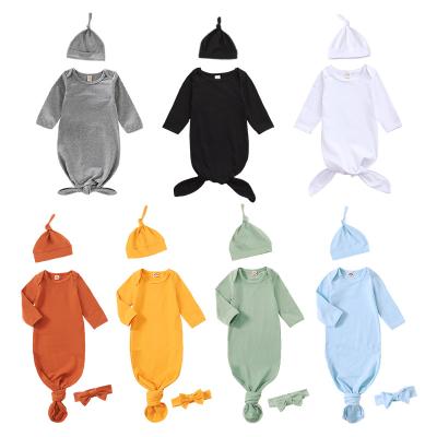 China Infants Toddler Breathable Tie Dye Babies Dress Solid Color Baby Clothes Cotton Baby Newborn Sleeping Bags for sale