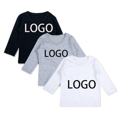 China Hot Selling Amazon Long Sleeve Blank Baby Clothes Custom Color Baby T-shirt Print Color Baby T-shirt Solid 100% Organic Cotton for sale