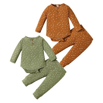 China Wholesale Cheap 2Pcs Baby Soft Outfits Long Sleeve Cotton Naby Dressing Sets Knit Baby Clothes Sets Newborn for sale