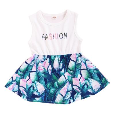 China Amazon Summer Breathable Hot Selling Sleeveless Baby Girls Dress Baby Birthday Dresses Print Baby Clothes Dresses Girl for sale