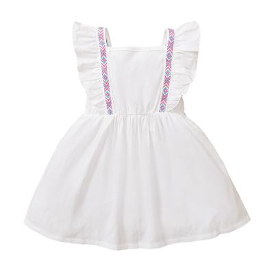 China High Quality Ruffle Shoulder Casual Flower Party Dress Baby Floral Baby's Breathable Dresses for sale