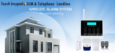 China GSM Touch Screen Wireless Home Security Alarm System with LCD Display and 30 Wireless Zone for sale