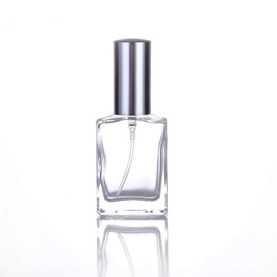 China Portable Gift 30ML Square Glass Bottle With Spray Glass Perfume Bottles for sale