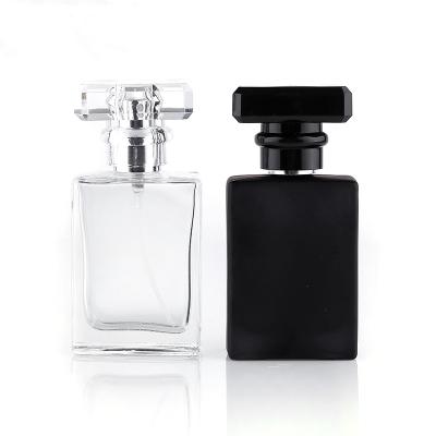 China Gift 30ML Fashion Portable Transparent Clear Glass Bottle For Perfume With Atomizer Case Empty Glass Perfume Bottles Supplier for sale