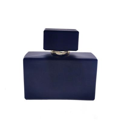 China Personal Care 50 Ml Square Matte Black Men Spray Perfume Bottle With Acrylic Cap for sale