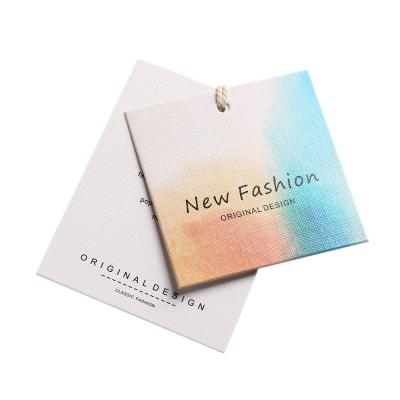 China Fashionable Designs Logo Tags Shoe Hang Tag Colorful Custom Recyled Recycled Paper Clothing Custom Hang Tags for sale