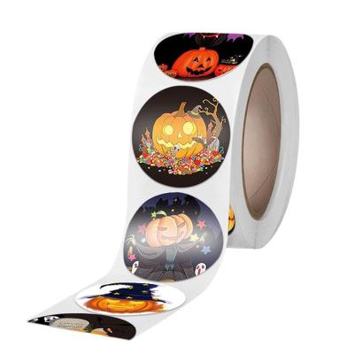 China Scrapbooking Decorative Fashionable Custom Stickers Patterns Sticker Pumpkin Luminous Halloween Stickers Face Sticker for sale