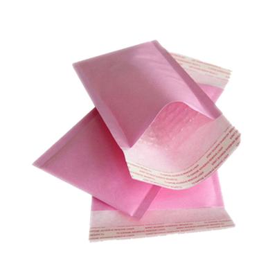 China Fashionable And Simple In Stock Printed Logo Conveyor Belt Pink Bubble Mailing Poly Envelope Free Sample Bubble Mailing Bags for sale