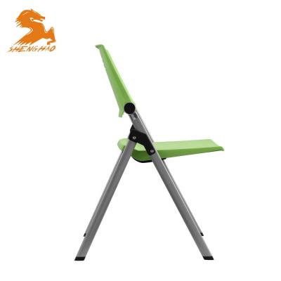 China Office Folding Plastic Folding Chair Shenghao Study School Student Training Four Leg Stacked Foldable Chair for sale