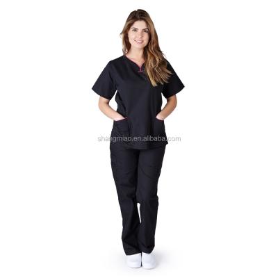 China Reusable Summer Short Sleeve 100% Polyest Scrub , Organic Body Scrub For Nurse for sale