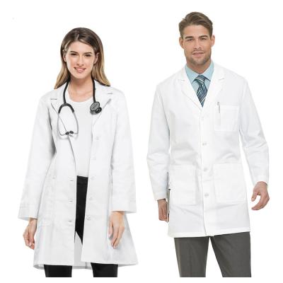 China Custom High Quality Reusable Hospital Lab Coat Uniform White Designs With Long Sleeve for sale